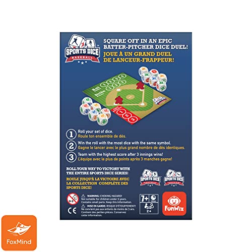 FoxMind Games: Sports Dice, Baseball, Roll it Out of The Park, Easy to Learn, Fun to Play, Play with Up to 4 Players, for Ages 7 and up