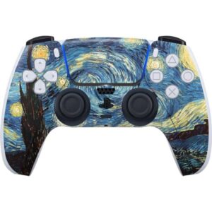 skinit decal gaming skin compatible with ps5 controller - officially licensed van gogh - the starry night by van gogh design