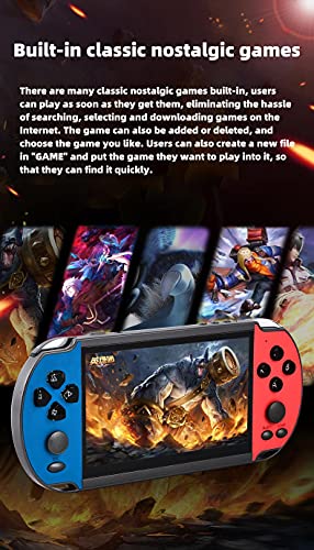 HLF 5.1-inch screen hd casual handheld game console with built-in 11000 vodeo games portable game retro nostalgic mp3 mp4 AV-out to TV game can be saved/added/deleted