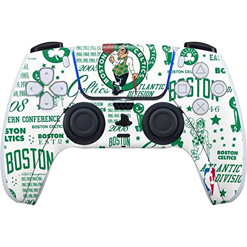 Skinit Gaming Decal Skin Compatible with PS5 and Compatible with PS5 Digital Edition DualSense Controller - Officially Licensed NBA Boston Celtics Historic Blast Design