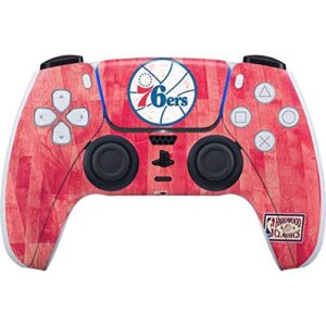 Skinit Gaming Decal Skin Compatible with PS5 and Compatible with PS5 Digital Edition DualSense Controller - Officially Licensed NBA Philadelphia 76ers Hardwood Classics Design