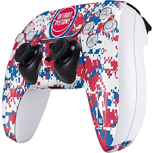 Skinit Decal Gaming Skin Compatible with PS5 Controller - Officially Licensed NBA Detroit Pistons Digi Camo Design