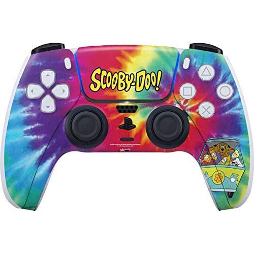 Skinit Gaming Decal Skin Compatible with PS5 and Compatible with PS5 Digital Edition DualSense Controller - Officially Licensed Warner Bros Scooby-Doo Tie Dye Design