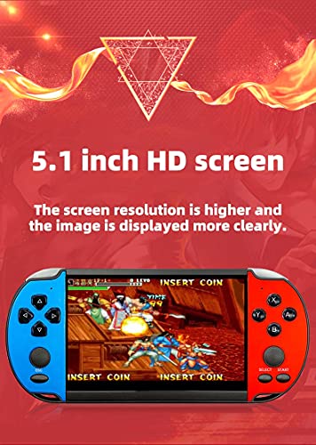 HLF 5.1-inch screen hd casual handheld game console with built-in 11000 vodeo games portable game retro nostalgic mp3 mp4 AV-out to TV game can be saved/added/deleted