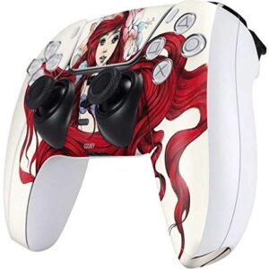 Skinit Decal Gaming Skin Compatible with PS5 and Compatible with PS5 Digital Edition DualSense Controller - Officially Licensed Disney Ariel Illustration Design