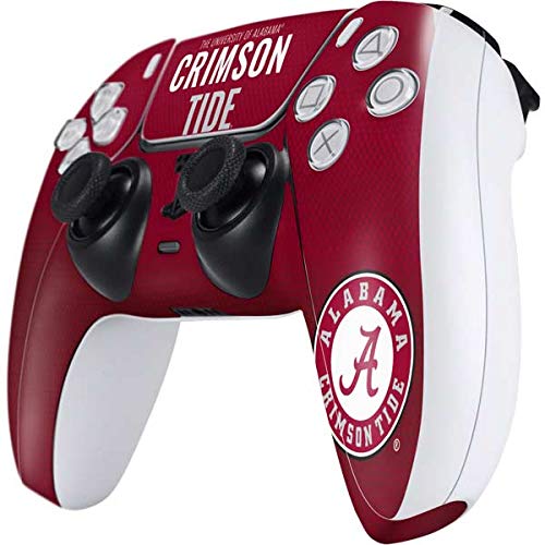 Skinit Decal Gaming Skin Compatible with PS5 and Compatible with PS5 Digital Edition DualSense Controller - Officially Licensed Alabama Crimson Pride Design