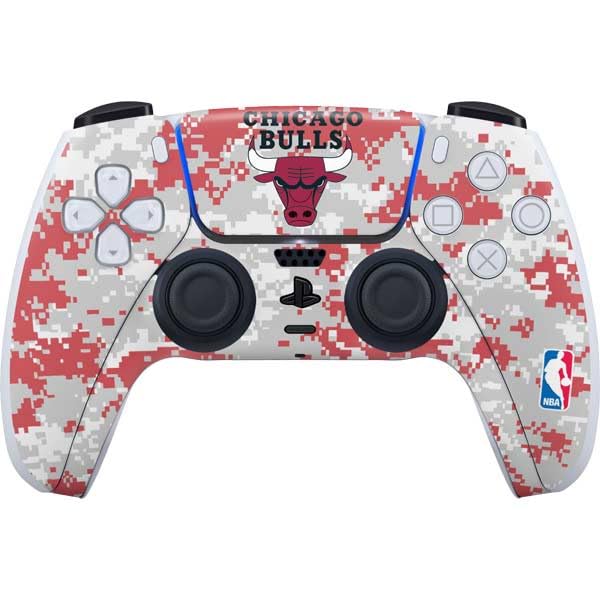 Skinit Decal Gaming skin compatible with PS5 Controller - Officially Licensed NBA Chicago Bulls Digi Camo Design