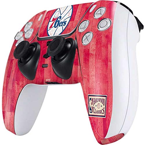 Skinit Gaming Decal Skin Compatible with PS5 and Compatible with PS5 Digital Edition DualSense Controller - Officially Licensed NBA Philadelphia 76ers Hardwood Classics Design