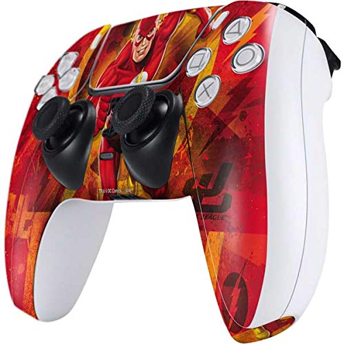 Skinit Decal Gaming Skin Compatible with PS5 Controller - Officially Licensed DC Comics The Flash Action Pose Design