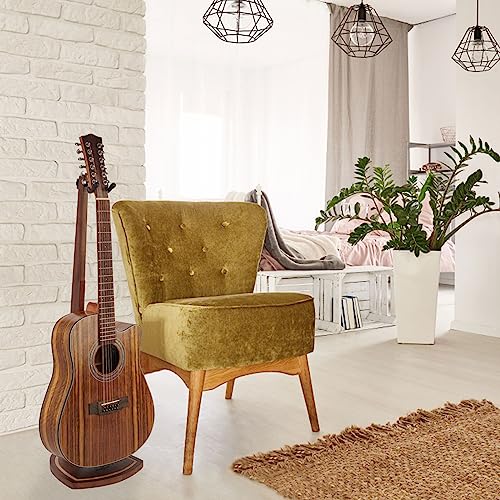 Musbeat Acoustic Guitar Stand, Wood Guitar Stands Floor for Acoustic Guitar, Wooden Guitar Stand for Electric Guitar, Mandolin, Black Walnut Guitar Hanging Stand for Home, Living Room, Decoration