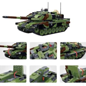 General Jim's Military Themed WW2 Building Blocks Tank Sets for World War 2 Brick Building Enthusiats (Leopard L2A6 Tank)