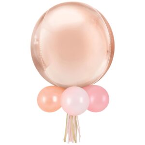 rose gold dream latex & foil orb balloon chandelier - 26" x 16" (18-pc) - elegant decor for stunning celebrations & memorable moments