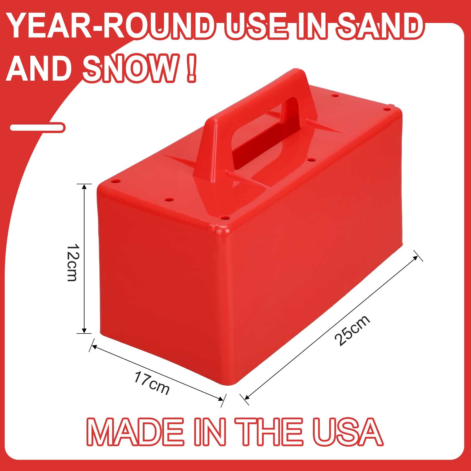 Jerify 4 Pcs Snow Fort Building Block, Sand Castle, Sand Castle Beach Toys for Adult, Large Brick Form for Boys Girls Indoor Outdoor Winter and Summer Activity Supplies, Red, Blue