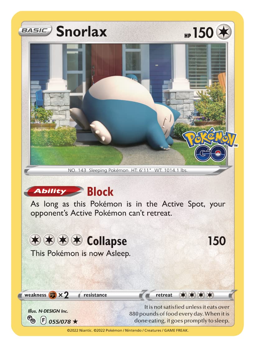 Pokémon TCG: GO Tin - Snorlax (2 Foil Cards & 4 Booster Packs)