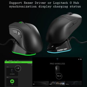 BRIMFORD Charging Dock for Logitech Computer Mouse G Pro X Superlight, G502/G502X/G502X Plus Lightspeed,G703,G903, RGB Mice Wireless System, 2 USB Slots