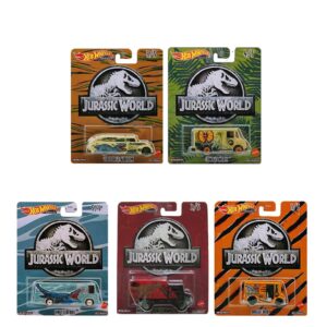 Hot Wheels Jurassic World 2022 Premium Pop Culture Complete 5 Car Diecast Set DLB45-946Q Release