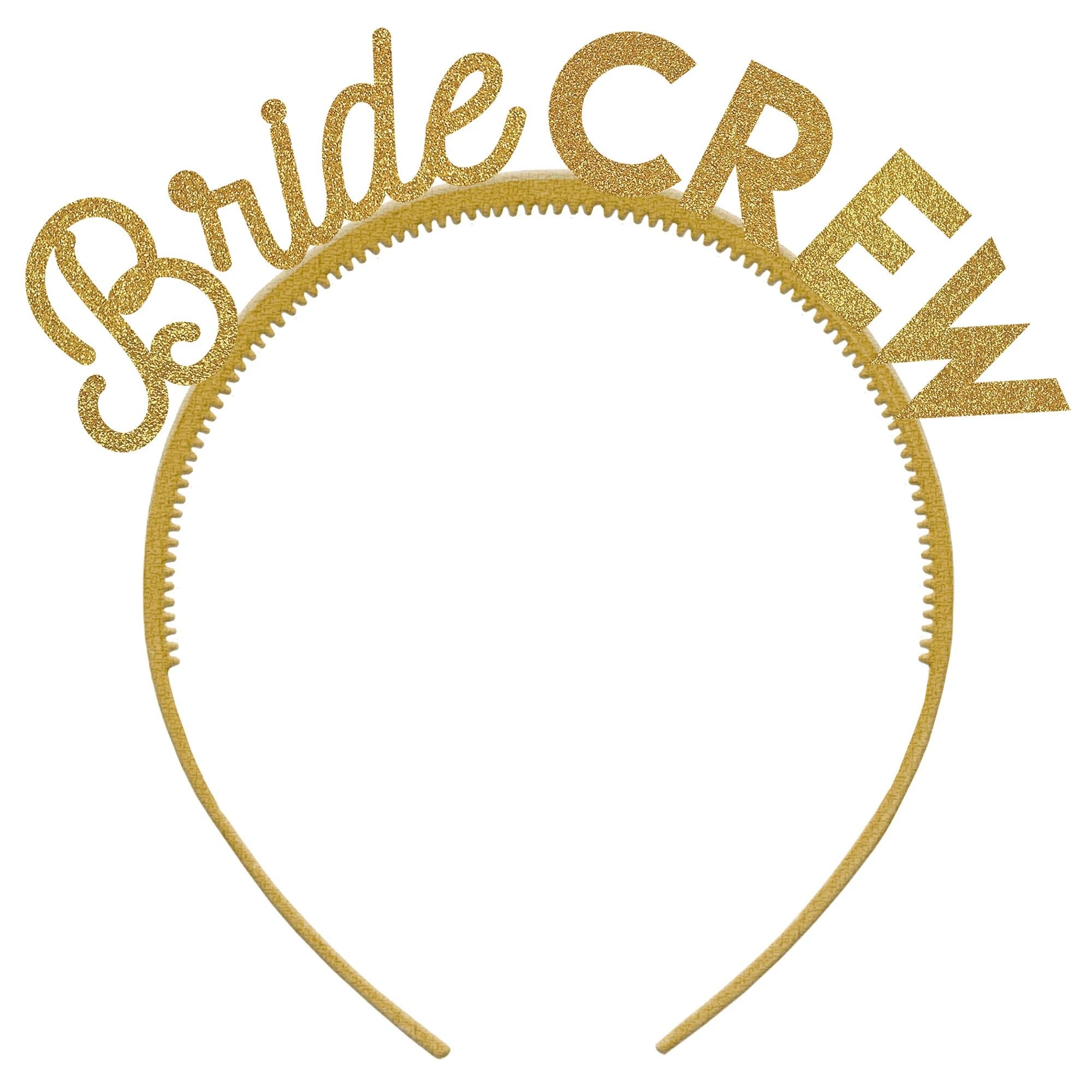 amscan Bride Crew Plastic Word Headband | 6 Pcs., Gold