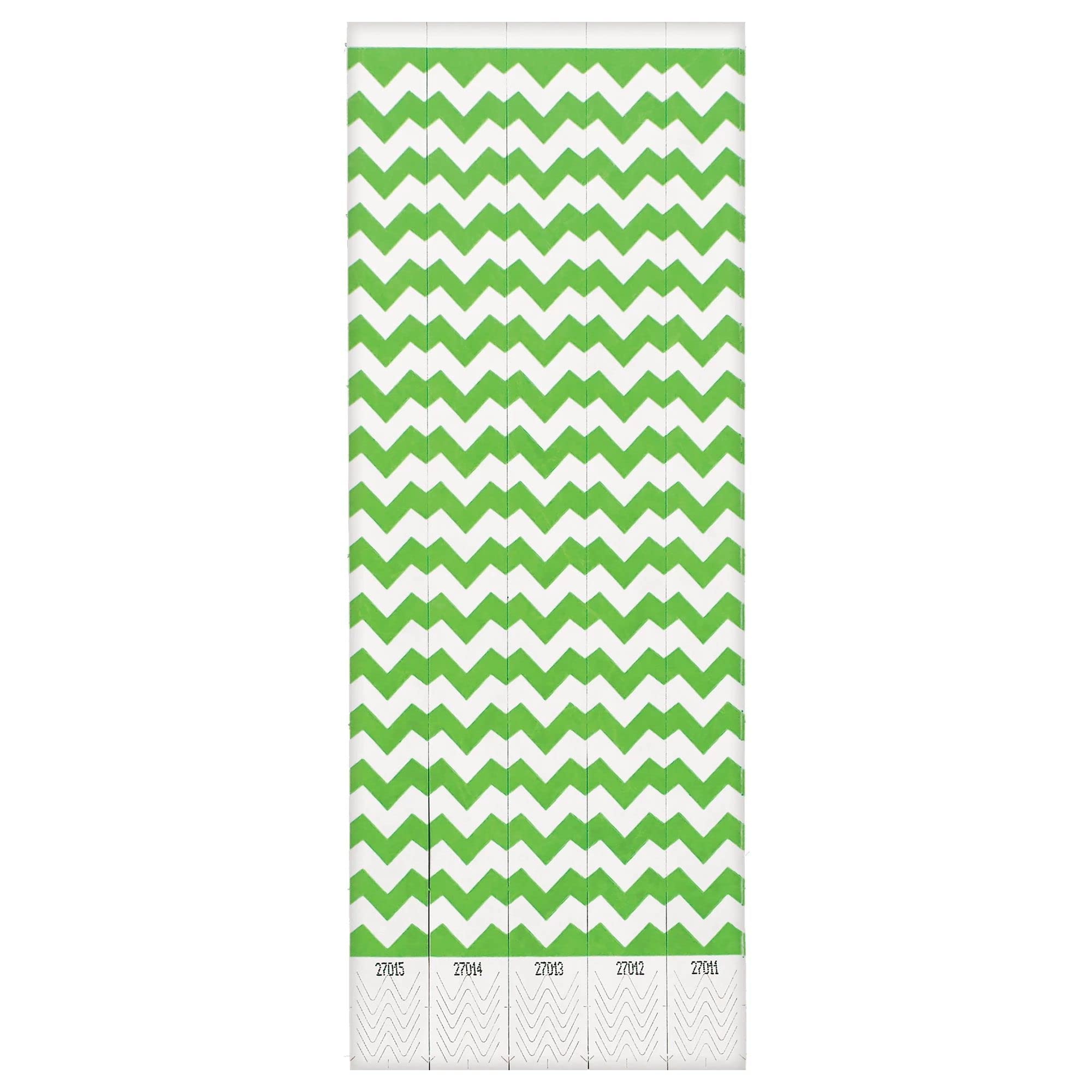 Vibrant Chevron Green Wristbands - 500 Pack - Durable & Comfortable Material, Perfect for Events & Fashion Statements