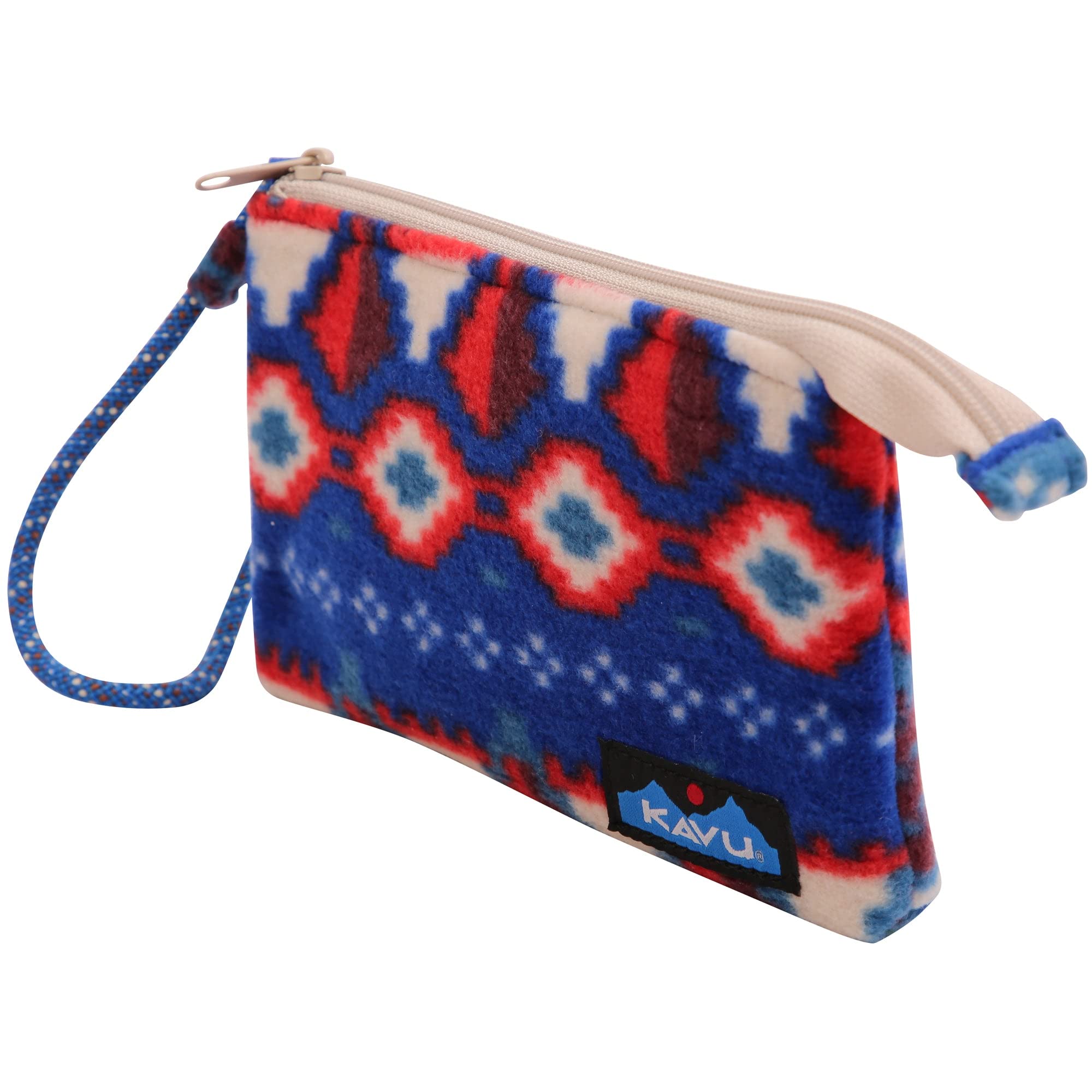 KAVU Cozy Clutch Fleeece Wallet Pouch Zip Wristlet- 8Bit Knit