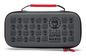 powera protection case for nintendo switch - oled model, nintendo switch or nintendo switch lite - super mario black, protective case, gaming case, console case, accessories, storage, officially licensed