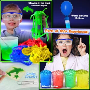 UNGLINGA 100+ Science Lab Experiments Kit for Kids, S.T.E.M Project Activities Educational Birthday Toys Gifts for Boys Girls, Chemistry Set, Gems Dig, Volcano, Glowing Worms