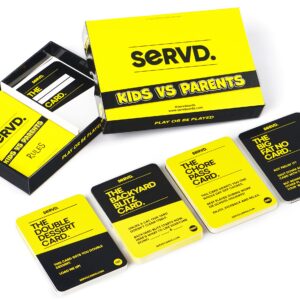 SERVD - Kids Vs Parents - The Hilarious Real-Life Family Card Game | The Ultimate Gift for Christmas, Birthday & Family Fun | Unique Family Strategy Game for Kids, Teens, Parents & Whole Family