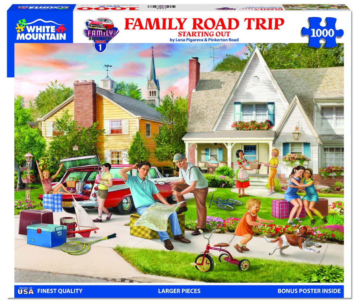 White Mountain Puzzles - Family Road Trip -1000 Piece Jigsaw Puzzle