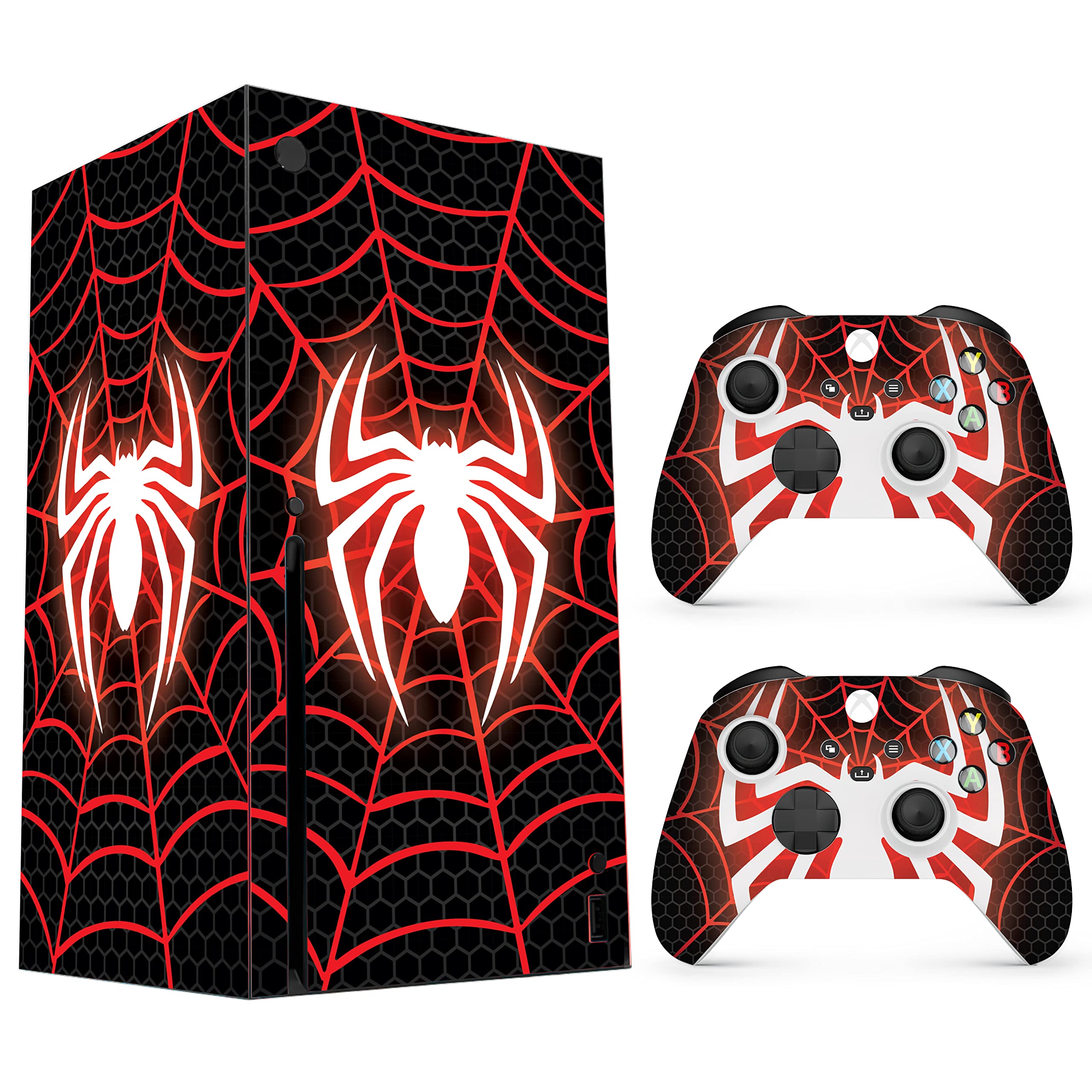 HK Studio Spider Decal Sticker Skin to Cover X-Box Series X with No Bubble, Waterproof, Full Protection - Including 2 Controller Skins and Console Skin