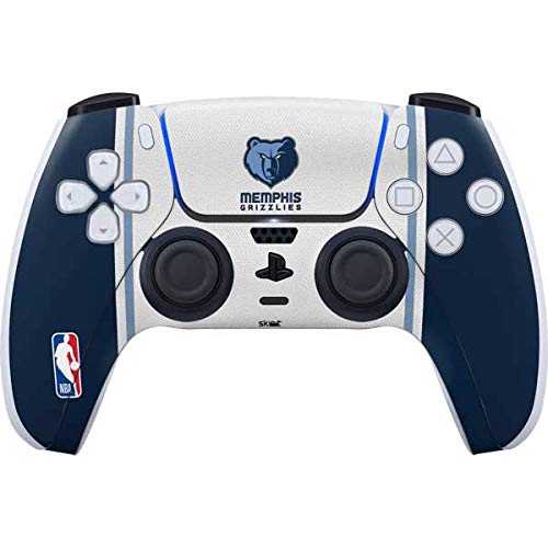 Skinit Gaming Decal Skin Compatible with PS5 and Compatible with PS5 Digital Edition DualSense Controller - Officially Licensed NBA Memphis Grizzlies Home Jersey Design