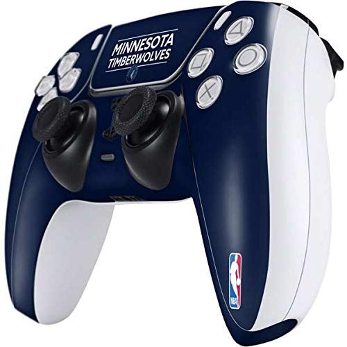 Skinit Gaming Decal Skin Compatible with PS5 and Compatible with PS5 Digital Edition DualSense Controller - Officially Licensed NBA Minnesota Timberwolves Standard - Navy Blue Design