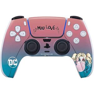 skinit decal gaming skin compatible with ps5 and compatible with ps5 digital edition dualsense controller - officially licensed warner bros harley quinn mad love design