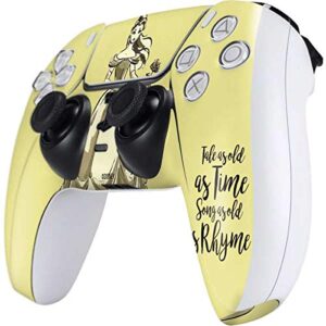 Skinit Decal Gaming Skin Compatible with PS5 and Compatible with PS5 Digital Edition DualSense Controller - Officially Licensed Disney Belle Tale As Old As Time Design