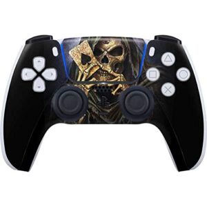 skinit decal gaming skin compatible with ps5 and compatible with ps5 digital edition dualsense controller - alchemy carta alchemy - reapers ace design