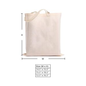 BANNER BUZZ MAKE IT VISIBLE BannerBuzz Canvas Tote Bag Made of 100% Biodegradable Canvas Material (15.5" X 18.5", Off White)