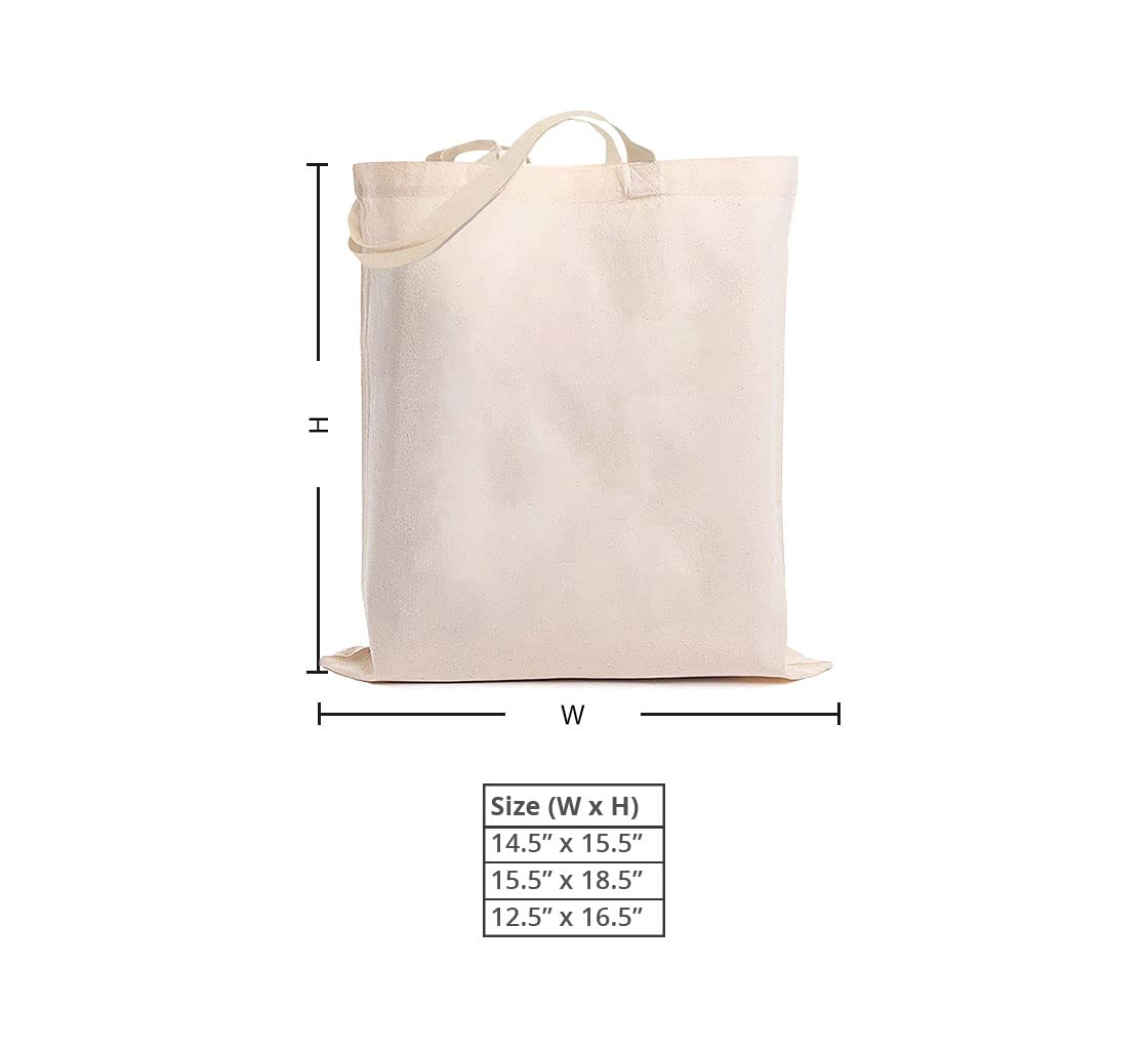 BANNER BUZZ MAKE IT VISIBLE BannerBuzz Canvas Tote Bag Made of 100% Biodegradable Canvas Material (15.5" X 18.5", Off White)