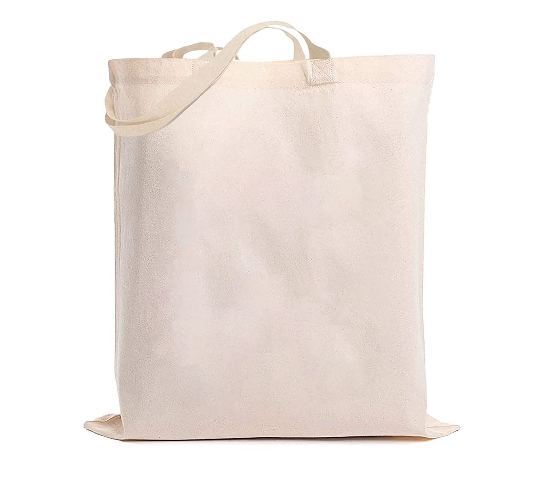 BANNER BUZZ MAKE IT VISIBLE BannerBuzz Canvas Tote Bag Made of 100% Biodegradable Canvas Material (15.5" X 18.5", Off White)