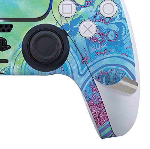 Skinit Gaming Decal Skin Compatible with PS5 and Compatible with PS5 Digital Edition DualSense Controller - Officially Licensed Liquid Blue Tie Dye Peace Heart Design