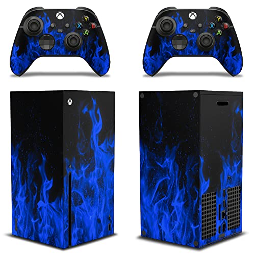 247 Skins Graphics kit Sticker Decal Compatible with Xbox Series X and Wireless Controllers - Ice Flame Blue