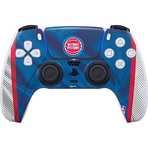 Skinit Gaming Decal Skin Compatible with PS5 and Compatible with PS5 Digital Edition DualSense Controller - Officially Licensed NBA Detroit Pistons Away Jersey Design