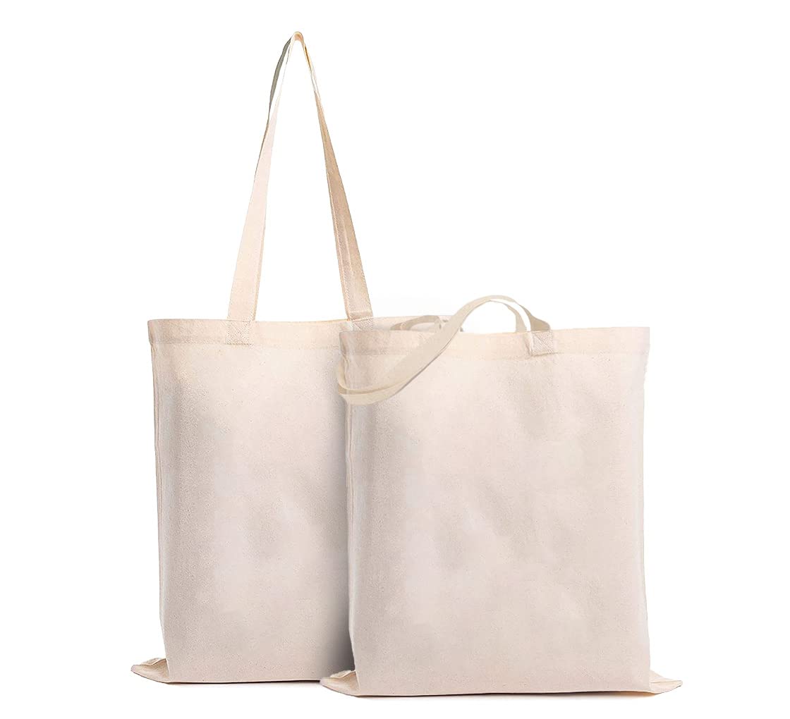 BANNER BUZZ MAKE IT VISIBLE BannerBuzz Canvas Tote Bag Made of 100% Biodegradable Canvas Material (15.5" X 18.5", Off White)