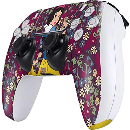 Skinit Decal Gaming Skin Compatible with PS5 Controller - Officially Licensed Disney Snow White Character with Floral Pattern Design