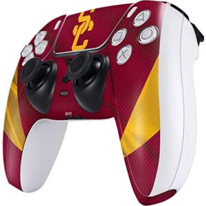 Skinit Decal Gaming Skin Compatible with PS5 and Compatible with PS5 Digital Edition DualSense Controller - Officially Licensed USC Trojans Jersey Design