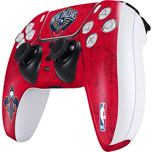 Skinit Decal Gaming Skin Compatible with PS5 Controller - Officially Licensed NBA New Orleans Pelicans Distressed Design