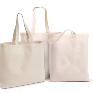 BANNER BUZZ MAKE IT VISIBLE BannerBuzz Canvas Tote Bag Made of 100% Biodegradable Canvas Material (15.5" X 18.5", Off White)