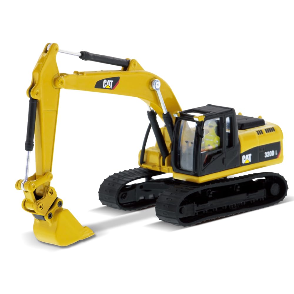 Diecast Masters 1:87 Caterpillar 320D L Hydraulic Excavator & Work Tools, HO Scale Series Cat Trucks & Construction Equipment |1:87 Scale Model Diecast Collectible Model 85652