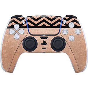 Skinit Gaming Decal Skin Compatible with PS5 and Compatible with PS5 Digital Edition DualSense Controller - Officially Licensed Skinit Originally Designed Rose Gold Chevron Split Design