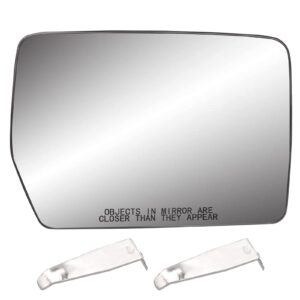 passenger right side heated mirror glass compatible with 2004-2014 ford f150 - side rearview convex mirror w/backing holder - replace 4l3z-17k707-da