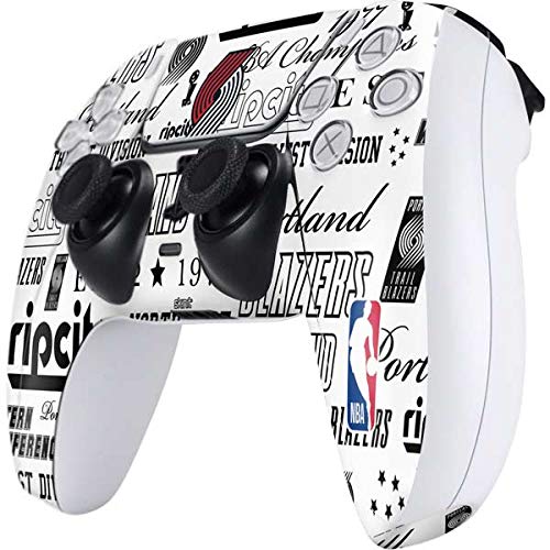 Skinit Gaming Decal Skin Compatible with PS5 and Compatible with PS5 Digital Edition DualSense Controller - Officially Licensed NBA Portland Trail Blazers Historic Blast Design