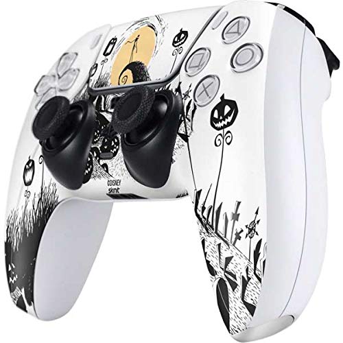 Skinit Decal Gaming Skin Compatible with PS5 Controller - Officially Licensed Disney The Nightmare Before Christmas Jack on Spiral Hill Art Design