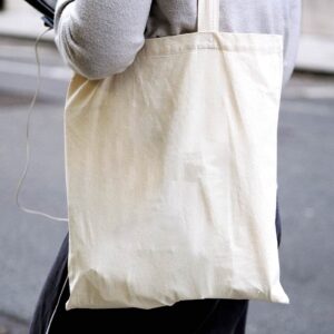 BANNER BUZZ MAKE IT VISIBLE BannerBuzz Canvas Tote Bag Made of 100% Biodegradable Canvas Material (15.5" X 18.5", Off White)